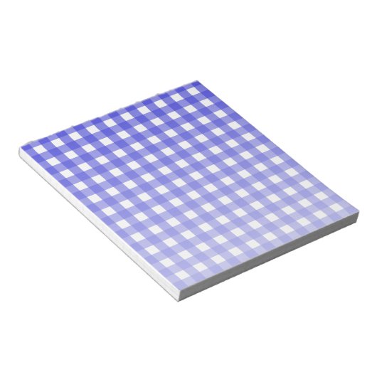 Koninklijke blauwe gingham notitieblok (Schuin)