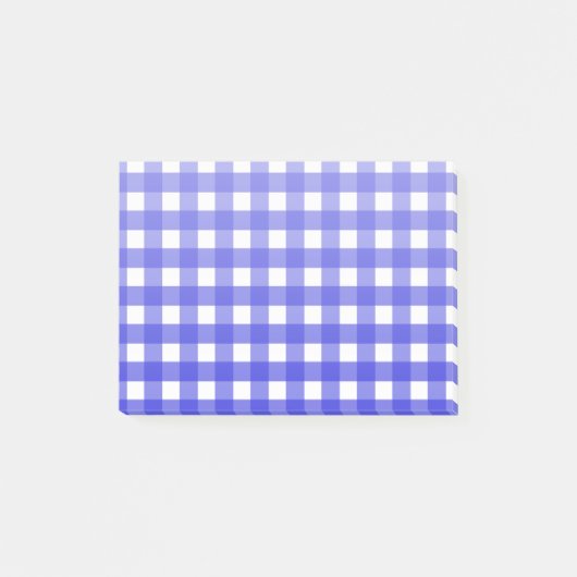Koninklijke blauwe gingham post-it® notes (Voorkant)