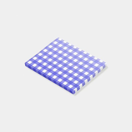 Koninklijke blauwe gingham post-it® notes (Schuin)