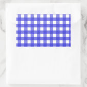 Koninklijke blauwe gingham rechthoekige sticker (Tas)