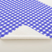 Koninklijke blauwe gingham sherpa deken (3/4)
