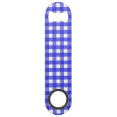 Koninklijke blauwe gingham speed flessenopener (Achterkant)
