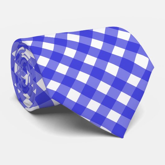 Koninklijke blauwe gingham stropdas (Opgerold)