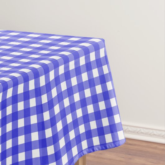 Koninklijke blauwe gingham tafelkleed (Voorbeeld)
