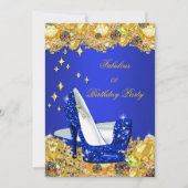 Koninklijke Blauwe Glitter op hoog niveau - geboor Kaart (Voorkant)