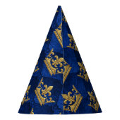 Koninklijke Blauwe & Gouden Kroonprins Verjaardags Feesthoedjes (Achterkant)