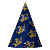 Koninklijke Blauwe & Gouden Kroonprins Verjaardags Feesthoedjes (Links)