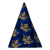 Koninklijke Blauwe & Gouden Kroonprins Verjaardags Feesthoedjes (Rechts)