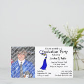 Koninklijke Blauwe GraduPartij Fotouitnodiging (Staand voorkant)