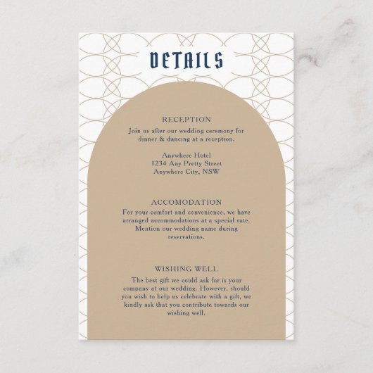 Koninklijke blauwe Klassieke Retro-uitbreidingskaa Informatiekaartje (Voorkant)