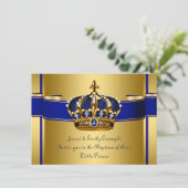 Koninklijke Blauwe Kroon en Gouden Prins Doop Kaart (Staand voorkant)