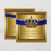 Koninklijke Blauwe Kroon en Gouden Prins Doop Kaart (Voorkant / Achterkant)