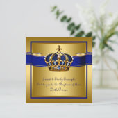 Koninklijke Blauwe Kroon en Gouden Prins Doop Kaart (Staand voorkant)