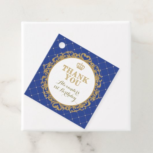 Koninklijke Blauwe Kroonprins Dank je jongens Birt Bedankjes Labels (In situ)