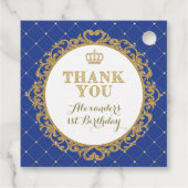 Koninklijke Blauwe Kroonprins Dank je jongens Birt Bedankjes Labels (Achterkant)