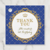 Koninklijke Blauwe Kroonprins Dank je jongens Birt Bedankjes Labels (Voorkant)