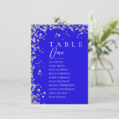 Koninklijke Blauwe Minimale Tafelnummerkaart Kaart (Staand voorkant)