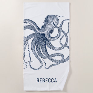 Koninklijke Blauwe Octopus illustratie Strandlaken