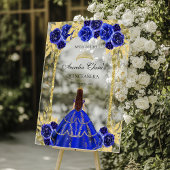 Koninklijke Blauwe Prinses Floral Quinceañera Verj Acryl Bord