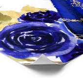 Koninklijke Blauwe Prinses Floral Quinceañera Verj Poster (Hoek)