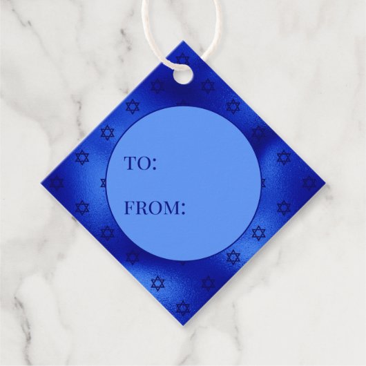 Koninklijke Blauwe Ster van David Chanoeka naar Va Bedankjes Labels (Voorkant)