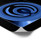 Koninklijke Blauwe Tijdelijke Abstracte Kunst Poster (Hoek)