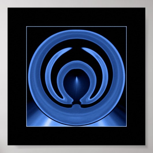 Koninklijke Blauwe Tijdelijke Abstracte Kunst Poster (Voorkant)