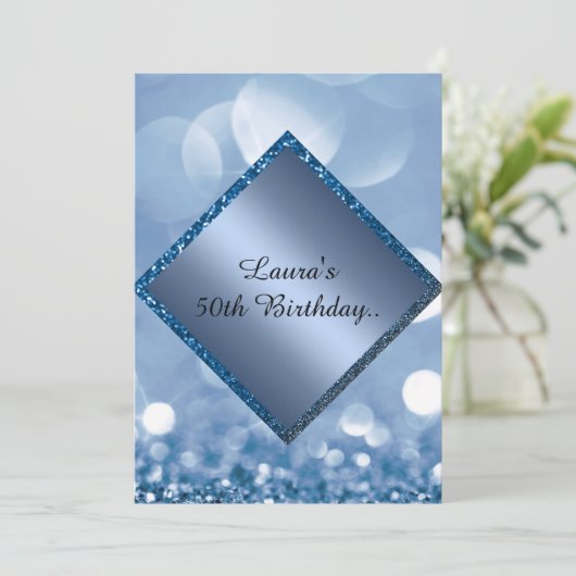 Koninklijke blauwe verjaardag online aangepaste el kaart (Staand voorkant)