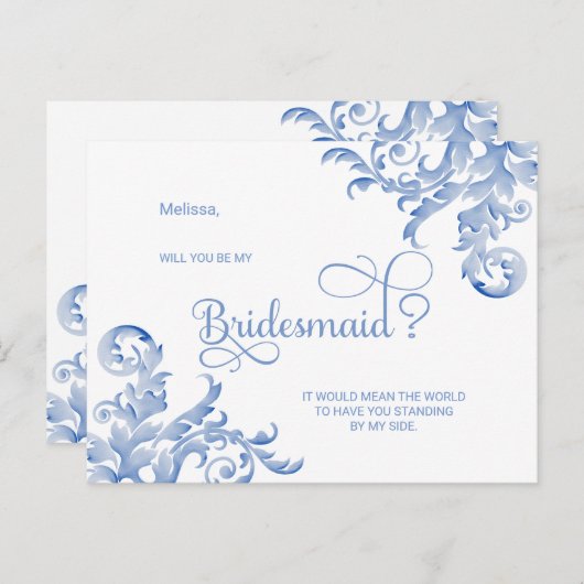 Koninklijke Blauwe Vlaanderen... ben je mijn Bride Uitnodiging Briefkaart (Voorkant / Achterkant)