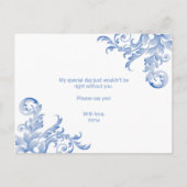 Koninklijke Blauwe Vlaanderen... zal je mijn vrien Uitnodiging Briefkaart (Achterkant)