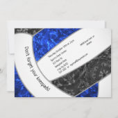 koninklijke blauwe volleybalverjaardag of teamfees kaart (Achterkant)