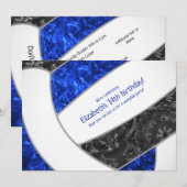 koninklijke blauwe volleybalverjaardag of teamfees kaart (Voorkant / Achterkant)