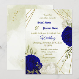 Koninklijke Blauwe Witte Bloemen Groene bladeren B Kaart