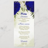 Koninklijke Blauwe Witte Bloemen Groene bladeren B Menu (Voorkant)