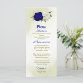 Koninklijke Blauwe Witte Bloemen Groene bladeren B Menu (Staand voorkant)