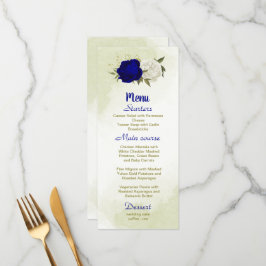 Koninklijke Blauwe Witte Bloemen Groene bladeren B Menu