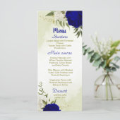 Koninklijke Blauwe Witte Bloemen Groene bladeren B Menu (Staand voorkant)