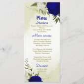 Koninklijke Blauwe Witte Bloemen Groene bladeren B Menu (Voorkant)