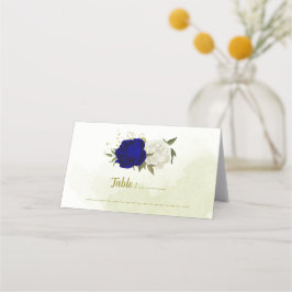 Koninklijke Blauwe Witte Bloemen Groene bladeren B Plaatskaartje