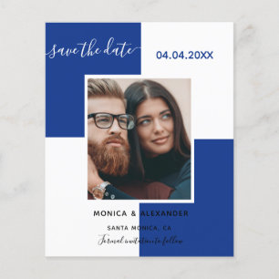 Koninklijke blauwe witte foto bruiloft Sparen de D