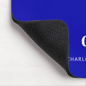 Koninklijke blauwe witte monogram initiaal muismat (Hoek)