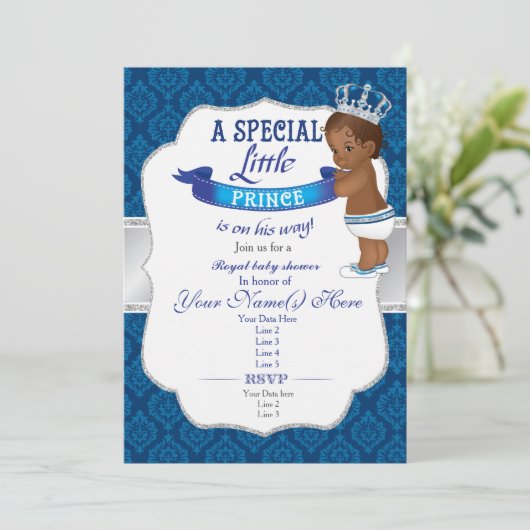 Koninklijke Blauwe Zilveren Afrikaanse Prins Douch Kaart (Staand voorkant)