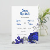 Koninklijke Blauwe Zilveren Bloemen Botanische Sav Kaart (Staand voorkant)