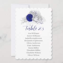 Koninklijke Blauwe Zilveren Bloemen Zitkaart Kaart