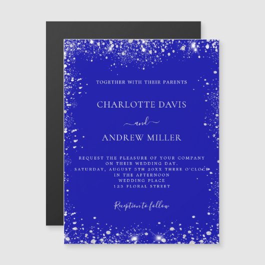 Koninklijke blauwe zilveren bruiloft (Voorkant / Achterkant)