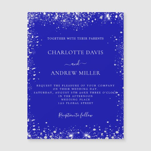 Koninklijke blauwe zilveren bruiloft (Voorkant)