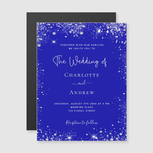 Koninklijke blauwe zilveren bruiloft (Voorkant / Achterkant)