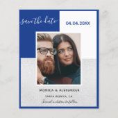 Koninklijke blauwe zilveren fotobruiloft Sparen de (Voorkant)