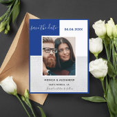 Koninklijke blauwe zilveren fotobruiloft Sparen de