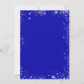 Koninklijke blauwe zilverglitter elegante luxebrui kaart (Achterkant)
